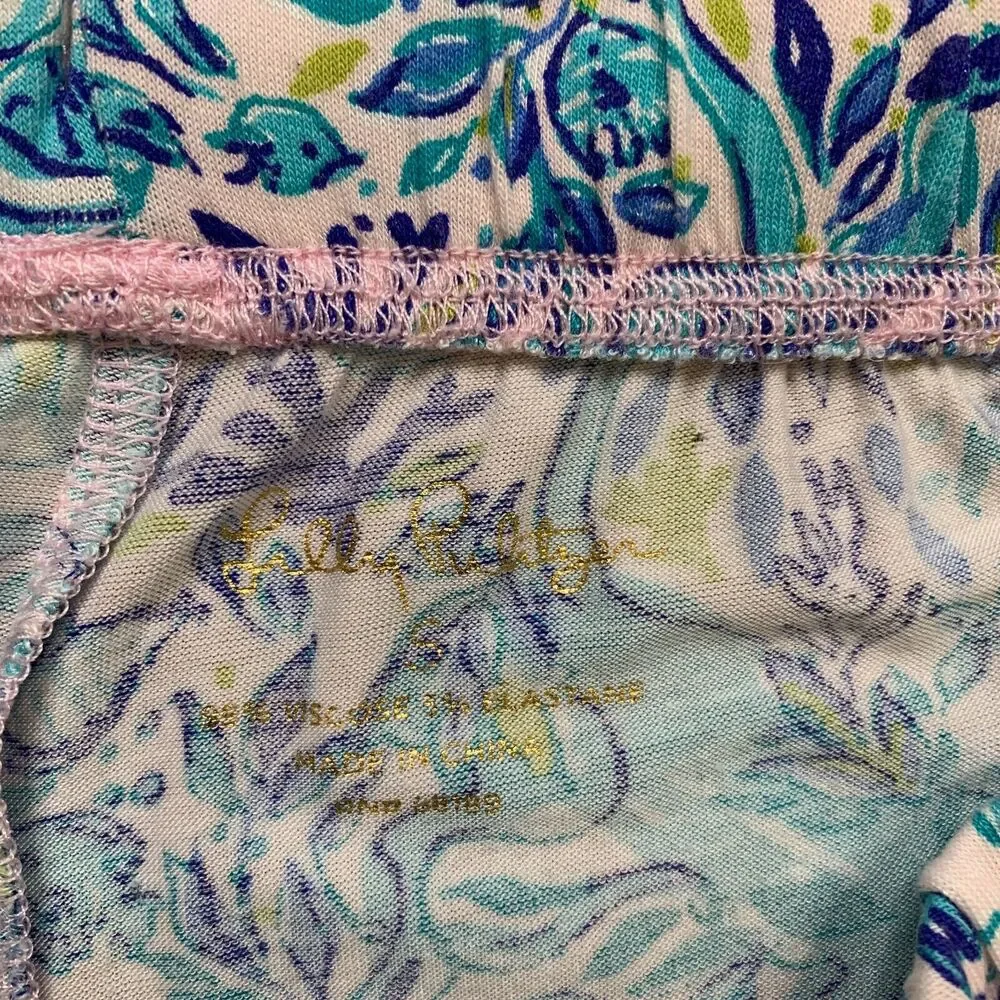Lilly Pulitzer Shorts‎ Womens S Small Multi Ruffle Trim Bringing Mermaid PJ Knit